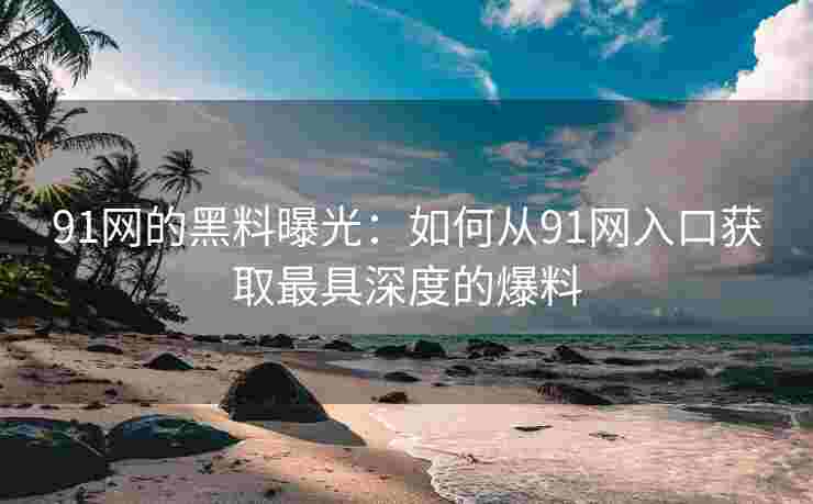 91网的黑料曝光：如何从91网入口获取最具深度的爆料