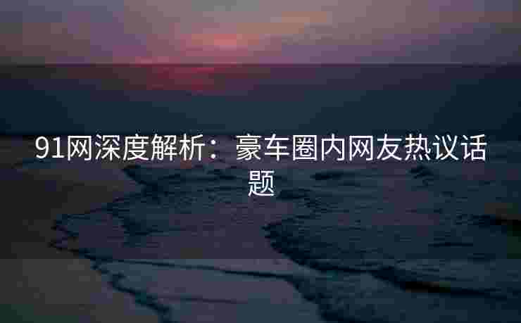 91网深度解析：豪车圈内网友热议话题