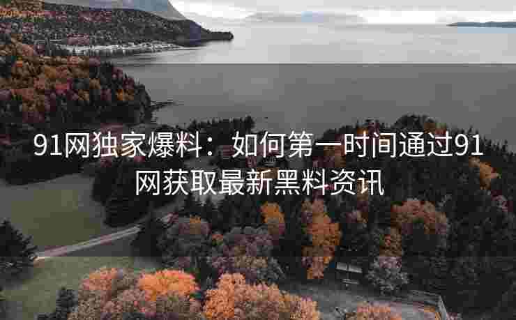 91网独家爆料：如何第一时间通过91网获取最新黑料资讯