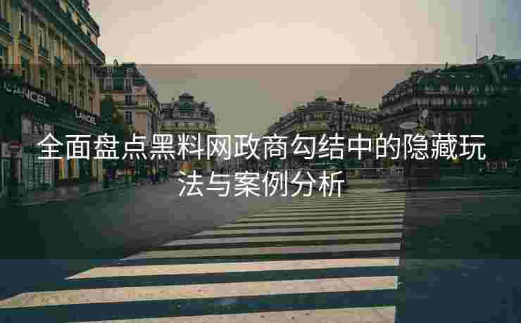 全面盘点黑料网政商勾结中的隐藏玩法与案例分析