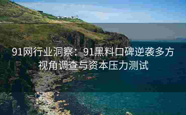 91网行业洞察：91黑料口碑逆袭多方视角调查与资本压力测试