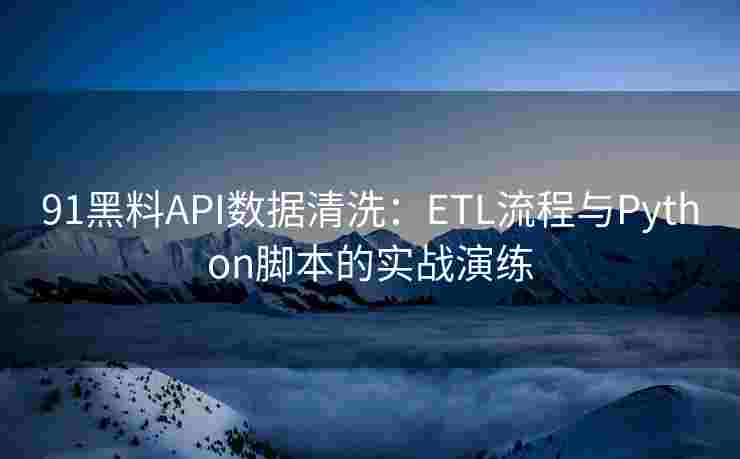 91黑料API数据清洗：ETL流程与Python脚本的实战演练