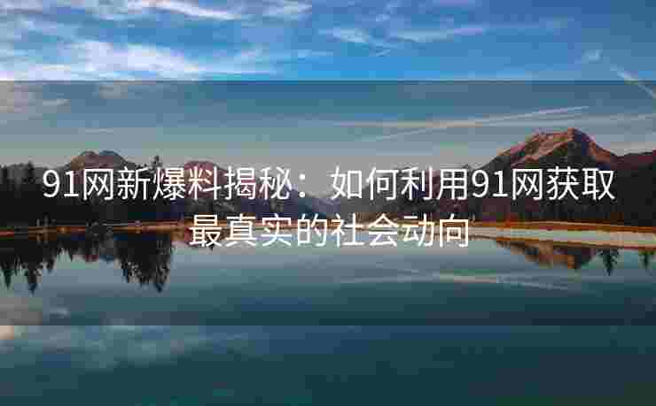 91网新爆料揭秘：如何利用91网获取最真实的社会动向